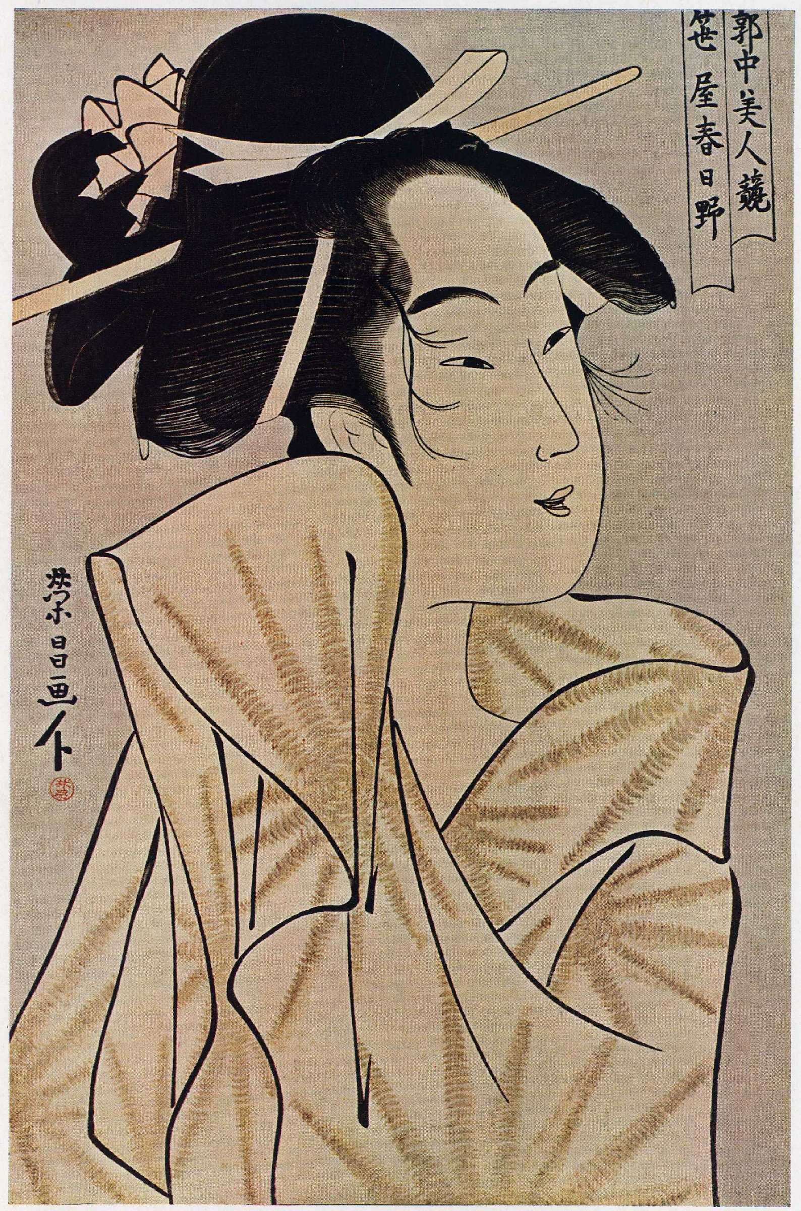 栄昌による浮世絵「「郭中美人競」」