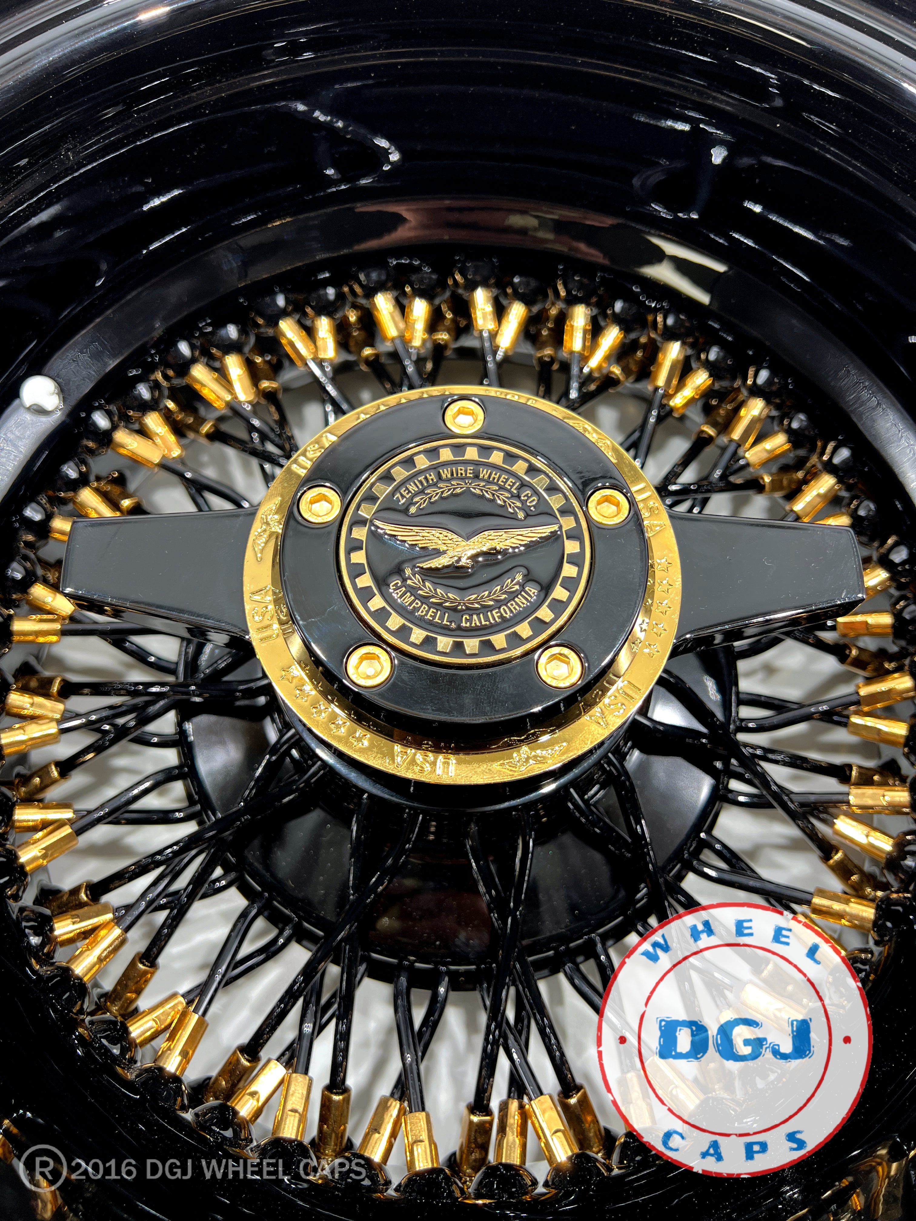 13x7 Rev 72 CL Black w/ Gold Nipples + Zenith Locking Lowrider