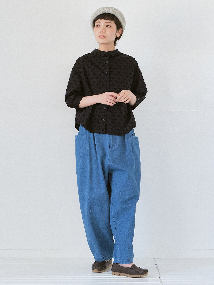 ポケットテーパードパンツ 綿麻デニム | パンツフルレングス | 【公式