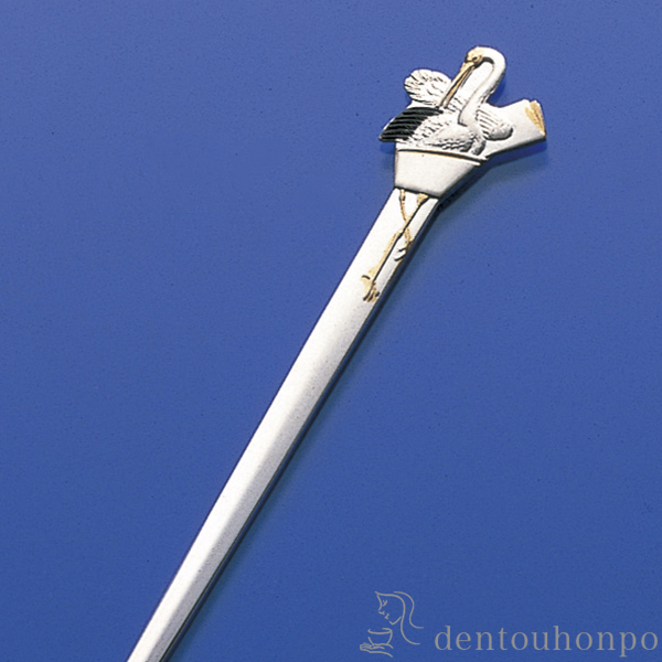 送料無料】 銀製 楊枝 鶴 / おしゃれ 茶道具 菓子切り 高級 和菓子