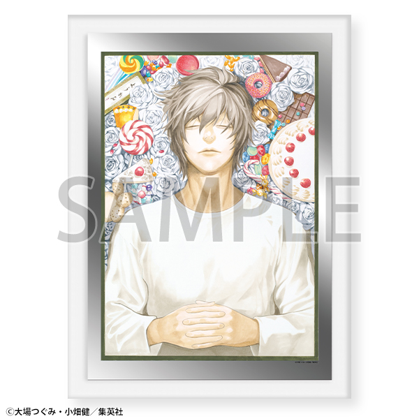 B.(月＆L＆海砂) 小畑先生描き下ろし パブミラー 「デスノート展
