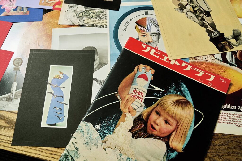 ファッションセンスが際立つ！ ヴィンテージ雑誌を素材にした