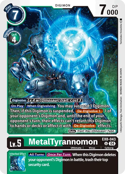 Digimon TCG card EX8-043 MetalTyrannomon