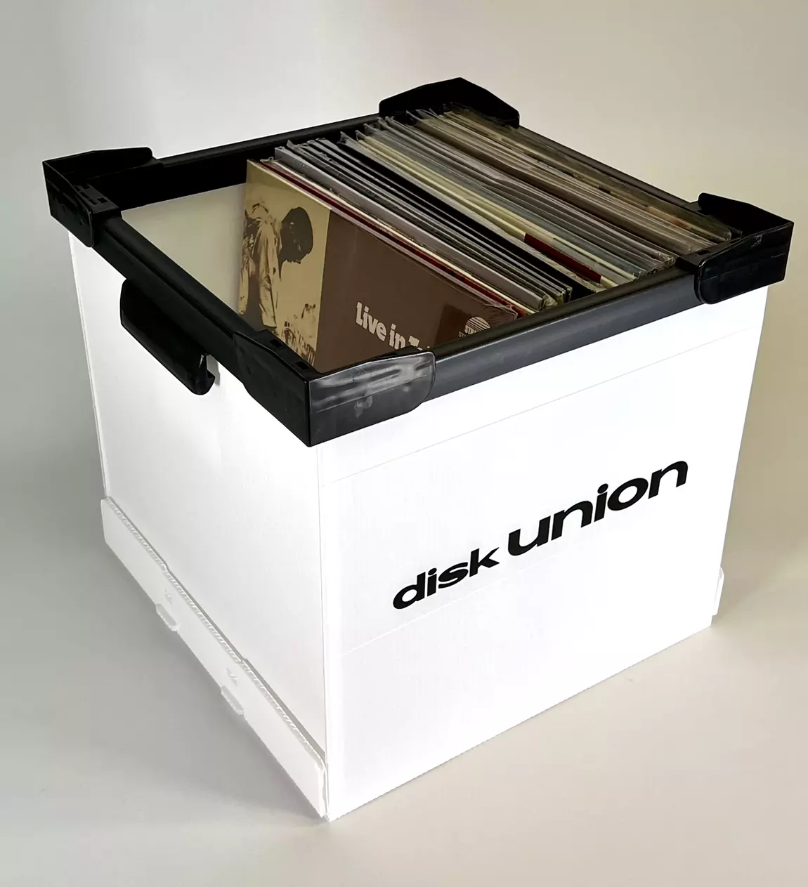 DUレコードコンテナ(LP) WHITE/プラスチックダンボール｜CD・レコード