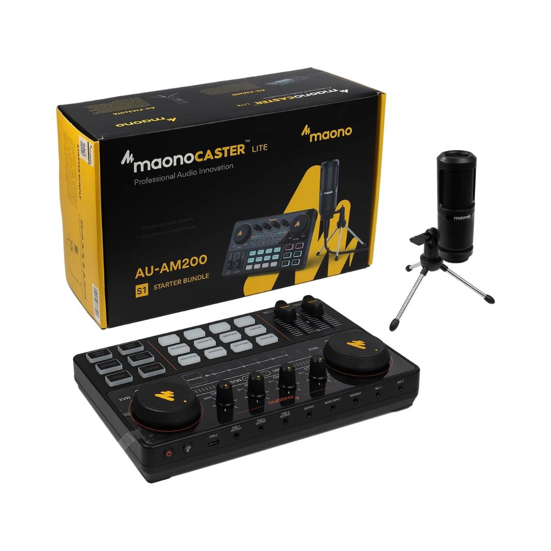 Maono AU-AM200 S1 Starter All-In-One Podcasting Bundle - Black