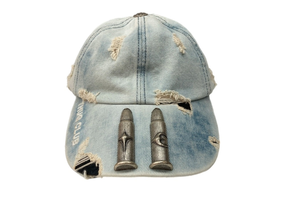 サグクラブ THUG CLUB TC LIFE CAP キャップ デニム ダメージ加工 銃弾