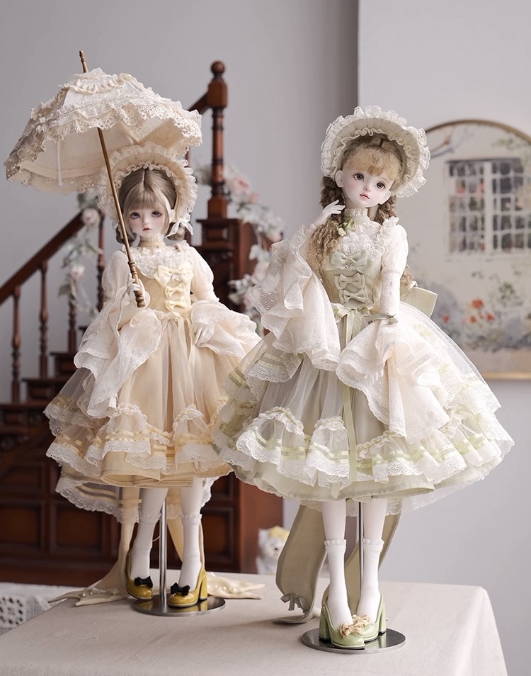 ヨーロピアンフリルドレスセット：ピンク（60cm,SDgirl対応）（SD Girl