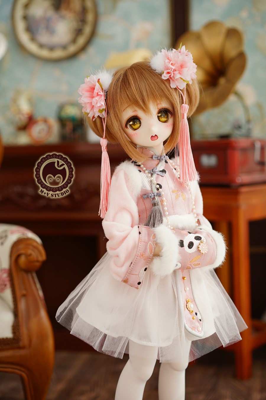 MDD/40cm】サクライロPANDAチャイナドレス【ドレスセット】（MiniDD