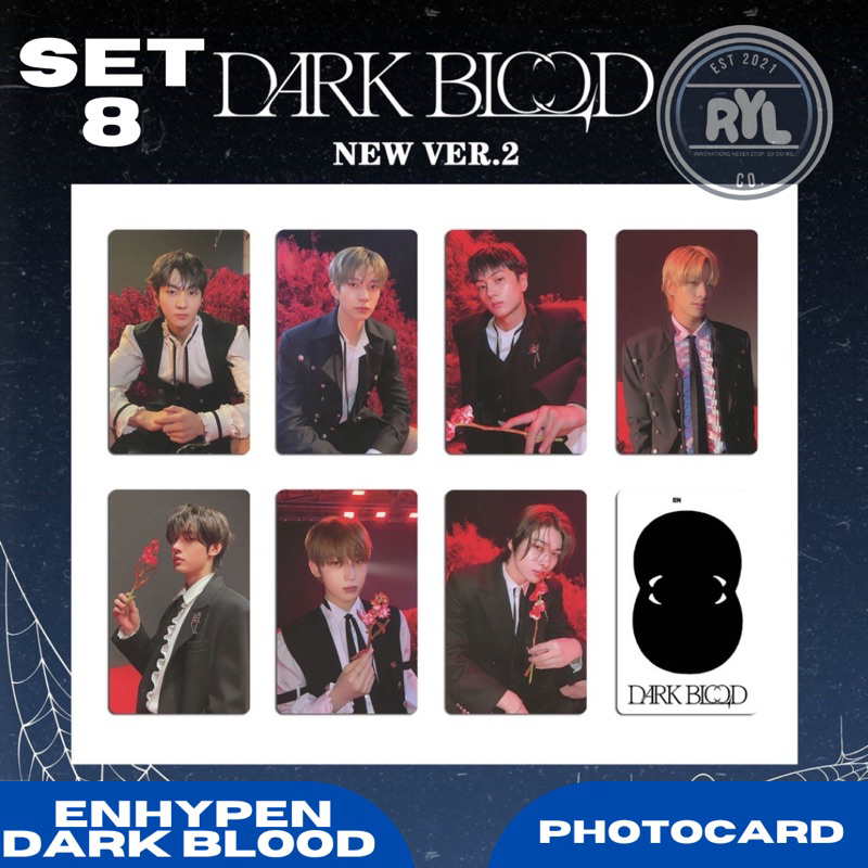 7 pcs/set] EN- 'Dark Blood' Album Photocards with BACK print