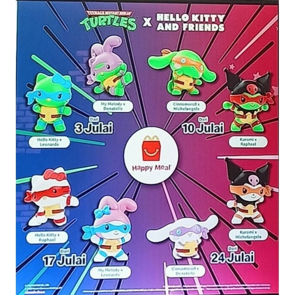 McDonald's McDonalds Mcd Mekdi Happy Meal Toy TMNT Teenage Mutant