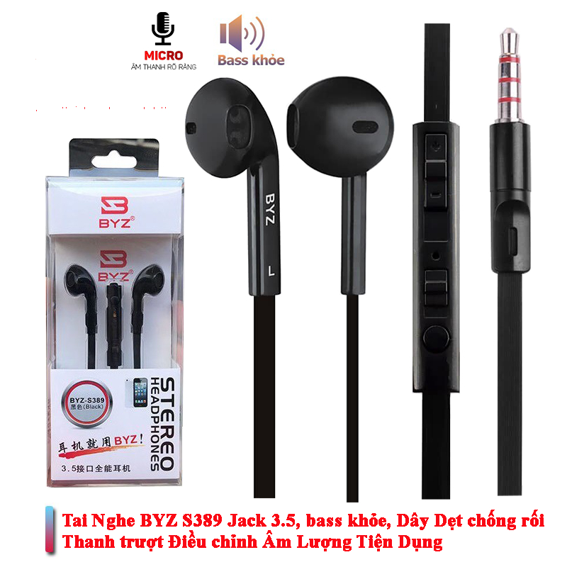 Tai nghe nhét tai BYZ SE389 389 S389 Jack 3.5 | Shopee Việt Nam