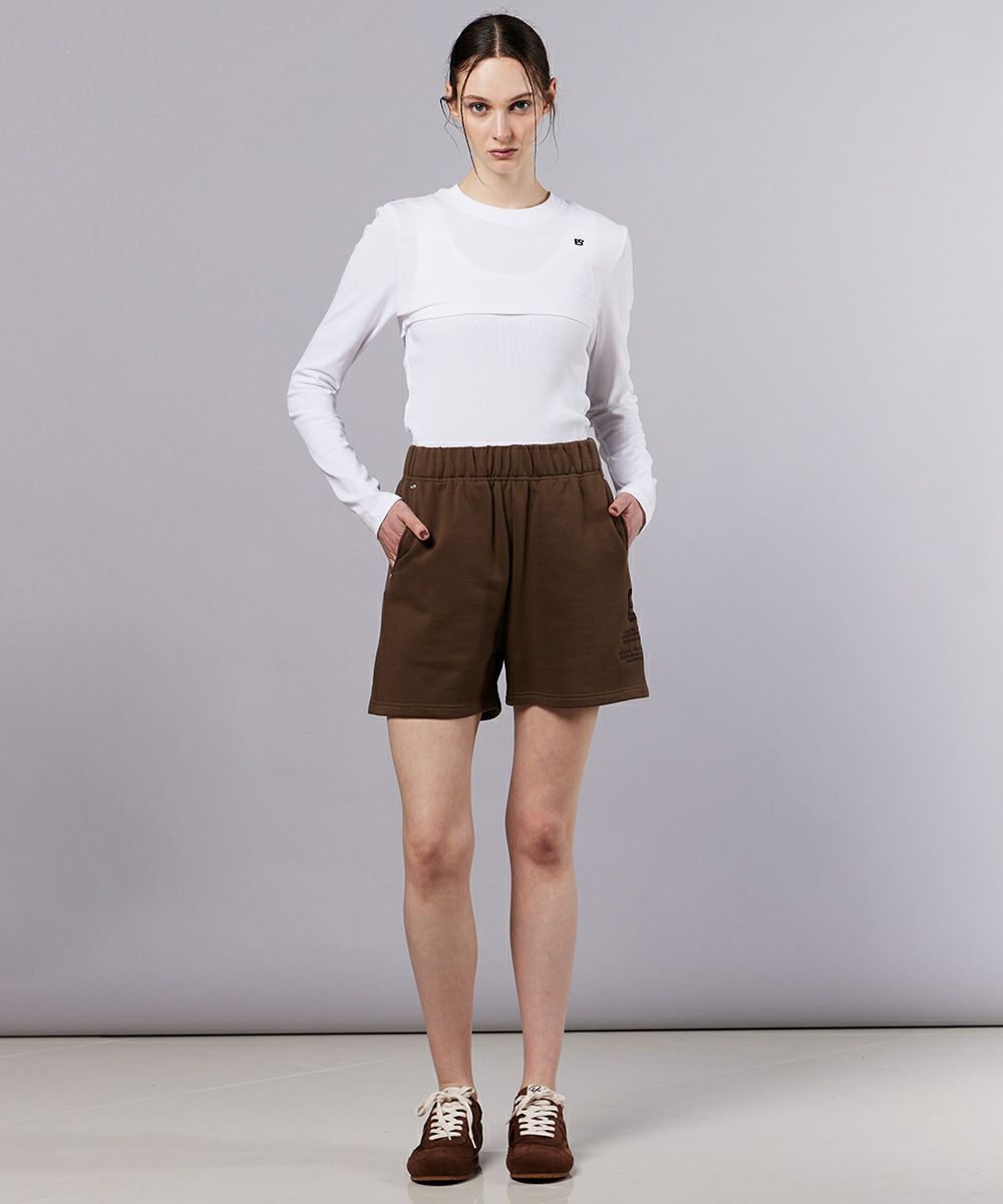 ESSENTIAL / ロゴ裏毛ショートパンツ BOTTOMS Night STORE | ダブル