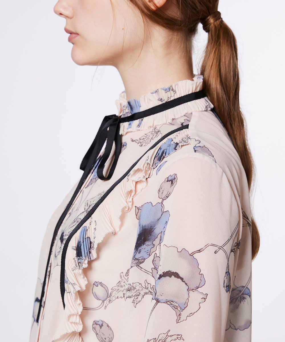 Sov. / フラワーシフォンブラウス TOPS Night STORE | ダブル