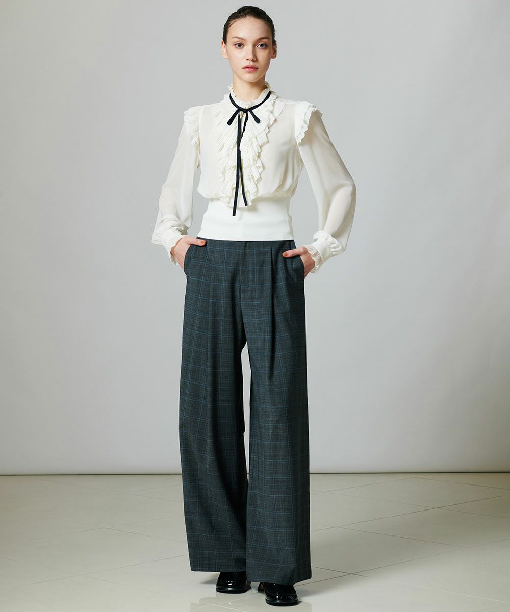 Sov. / ギャザーフリルデザインブラウス TOPS Night STORE | ダブル