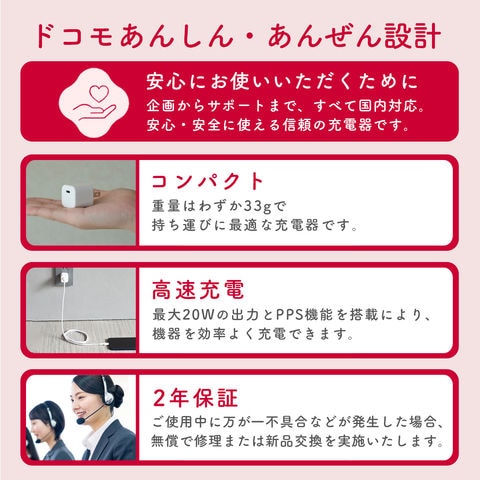 dショッピング |ドコモ純正 ポータブルACアダプタOW03 ホワイト