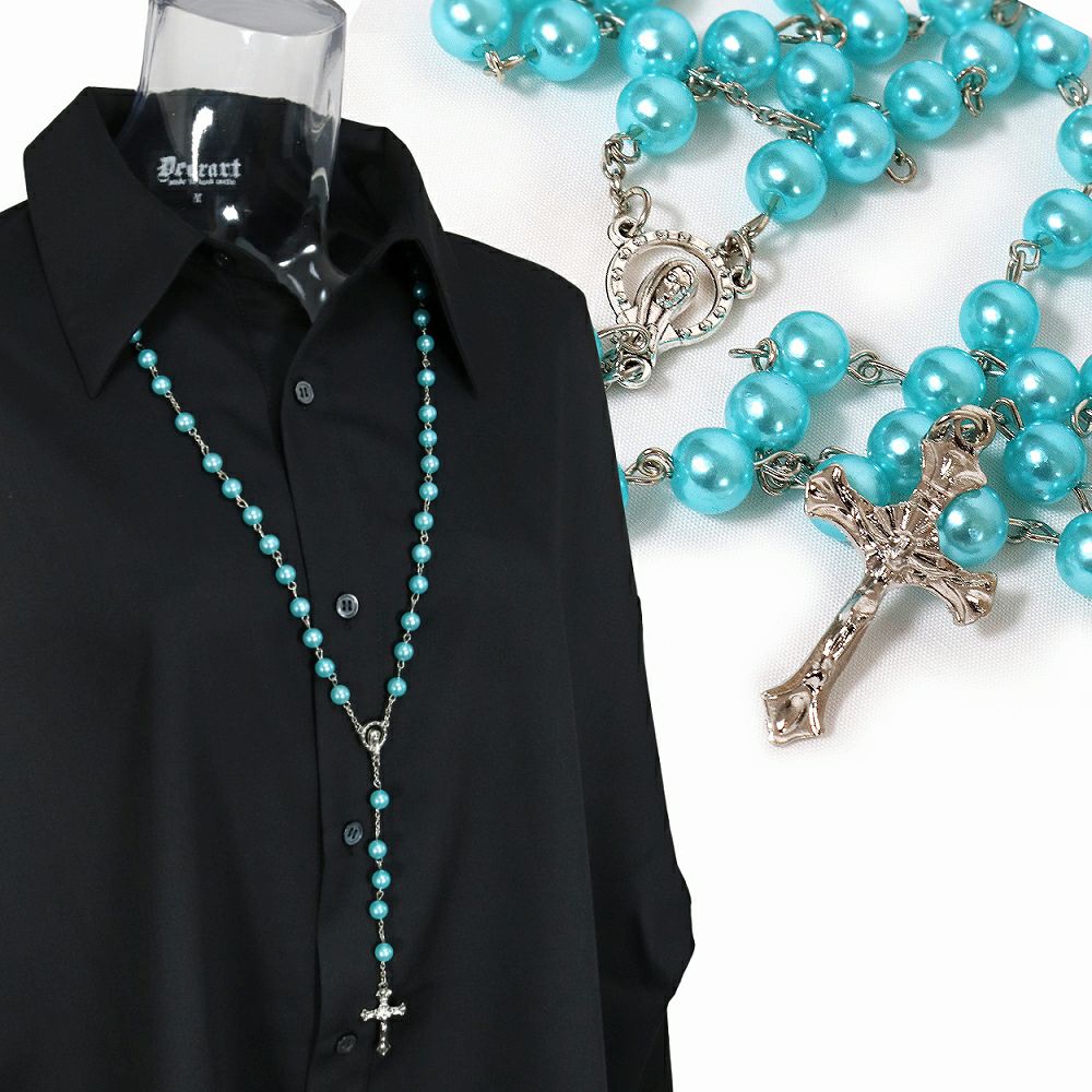 BY2141 ロザリオ・ロングネックレス[BLUE] | Deorart shop