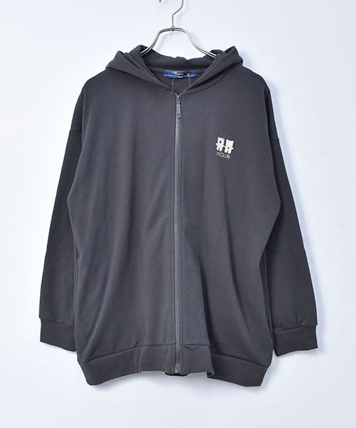 パーカー】 バックプリント パーカー(L 32 チャコールグレー