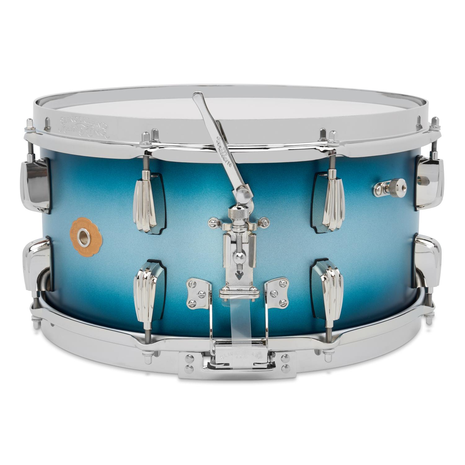 Slingerland Solid Maple Radio King Snare Drum 14x7 Silver & Blue Duco