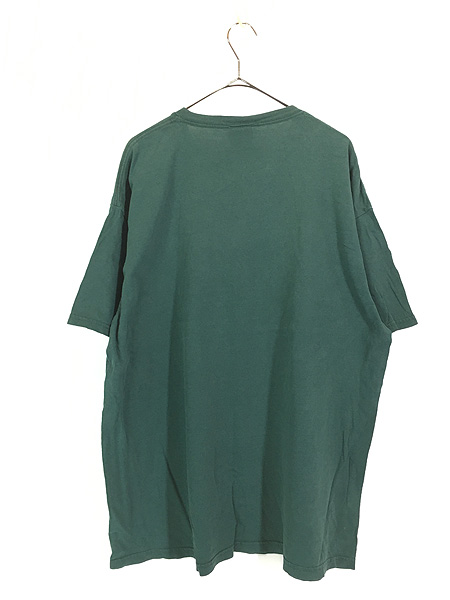 古着 90s USA製 NIKE スウォッシュ ワンポイント 刺しゅう Tシャツ 緑