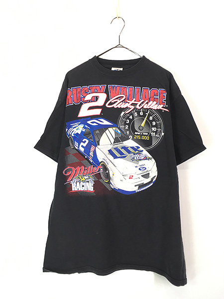 古着 00s Rusty Wallace 「Miller」 レーシング グラフィック Tシャツ
