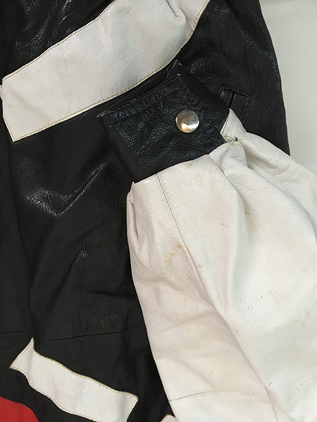 古着 90s ROUTE 66 パッチワーク 本革 オール レザー 襟付き