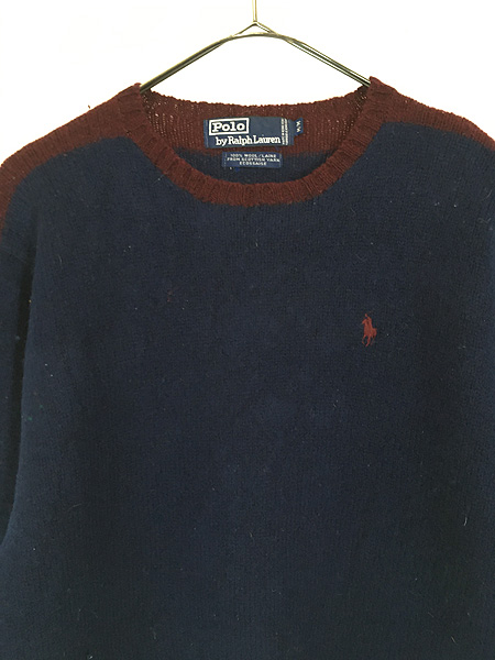 最終売り尽し】古着 90s Polo Ralph Lauren ネイビー×ワインレッド