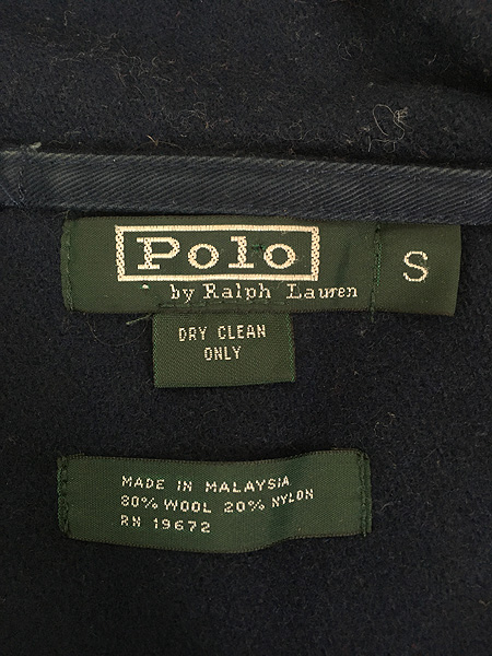 古着 80s Polo Ralph Lauren ライト ウール ダッフル コート S 古着