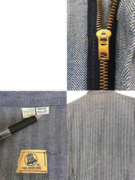 古着 60s Wrangler BLUE BELL 斜めベル ヘリンボーン デニム ワーク