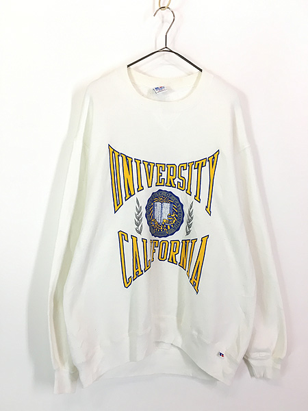 最終売り尽し】古着 90s USA製 Russell 「UNIVERSITY CALIFORNIA」 3段