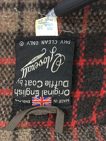 古着 70s 英国製 Gloverall トグル ボタン ウール ダッフル コート 36