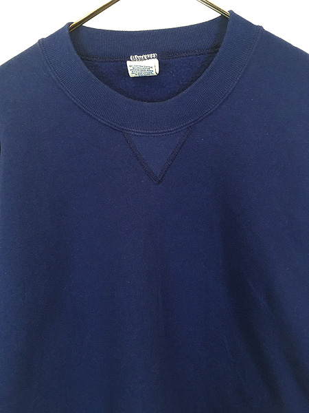 古着 90s USA製 Russell 無地 ソリッド 前V セットイン スウェット