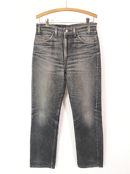 古着 90s USA製 Levi's 505-0259 鬼ヒゲ 先染め ブラック デニム