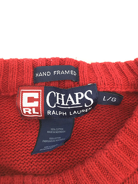 古着 90s CHAPS Ralph Lauren 星条旗 フラッグ 刺しゅう コットン