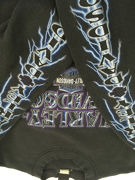 古着 90s- HARLEY DAVIDSON 豪華 4面 ブルー サンダー ライトニング