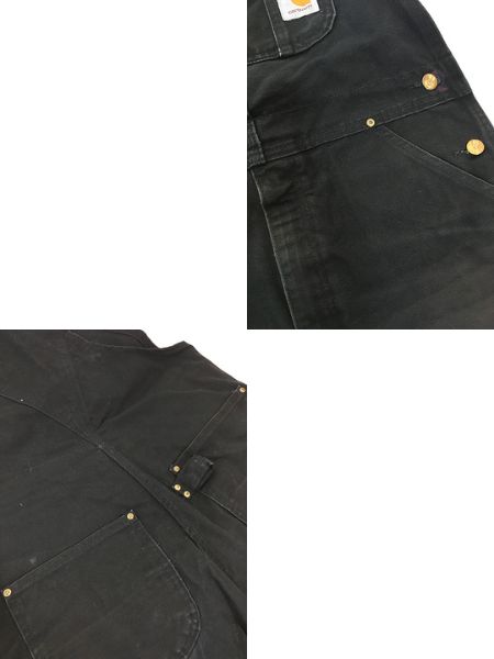 古着 USA製 Carhartt ブラック ダック Wニー ワーク オーバーオール