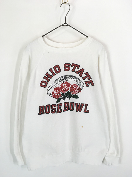 古着 60s Velva Sheen 「OHIO STATE ROSE BOWL」 染み込み ラグラン