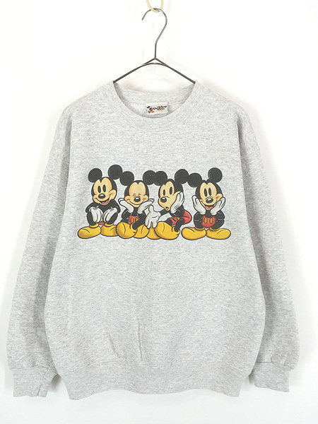 古着 90s USA製 Disney おすわり ミッキー スウェット トレーナー M