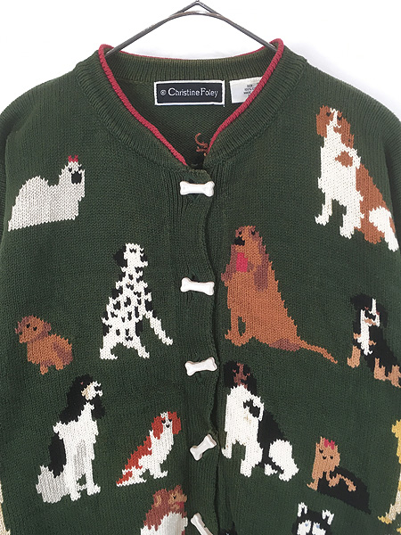 レディース 古着 90s Christine Foley 犬 わんちゃん アニマル