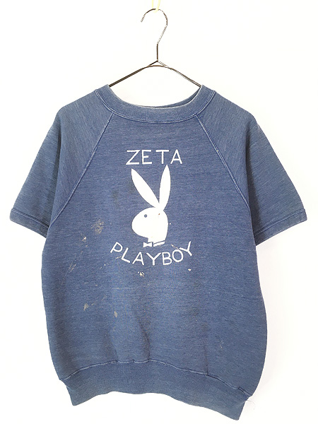 古着 60-70s PLAY BOY プレイボーイ ウサギ ロゴ ラグラン 半袖