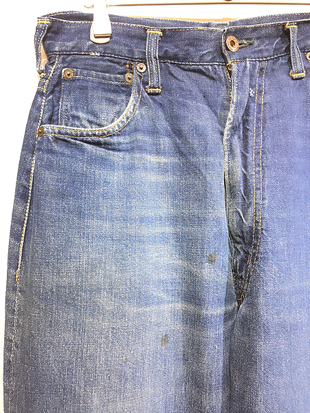 古着 50-60s Levi's 701XX Big E 「ミミ付」 濃紺 インディゴ デニム