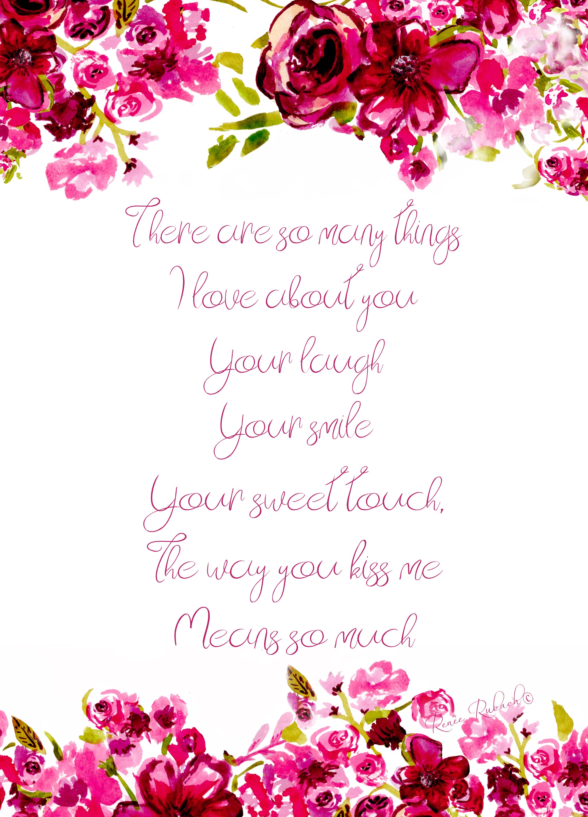 End of Time Love Poem Greeting Card by Renée Rubach Love and