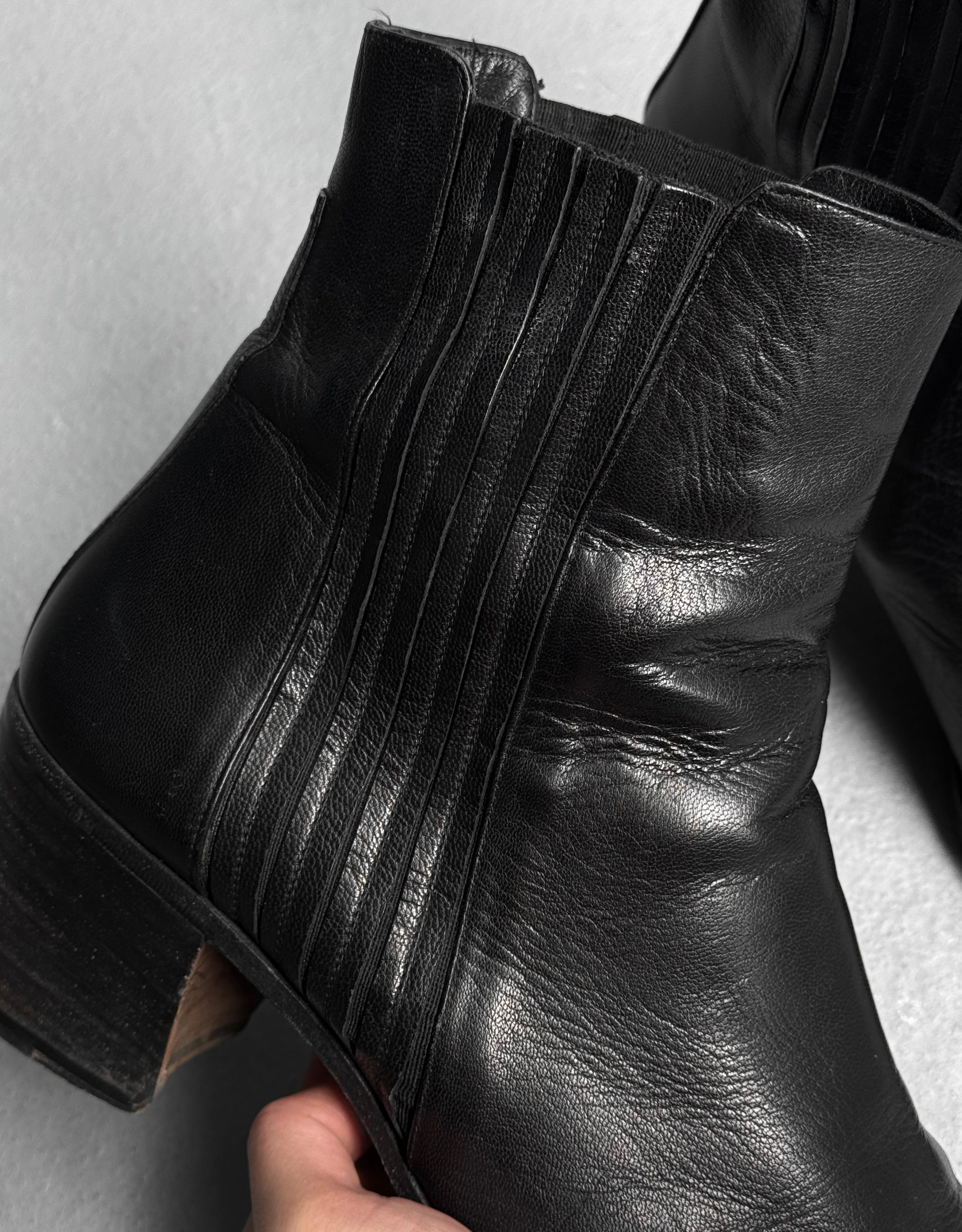 YSL Rive Gauche SS04 by Tom Ford 40mm Heel 'Johnny' Leather Boots