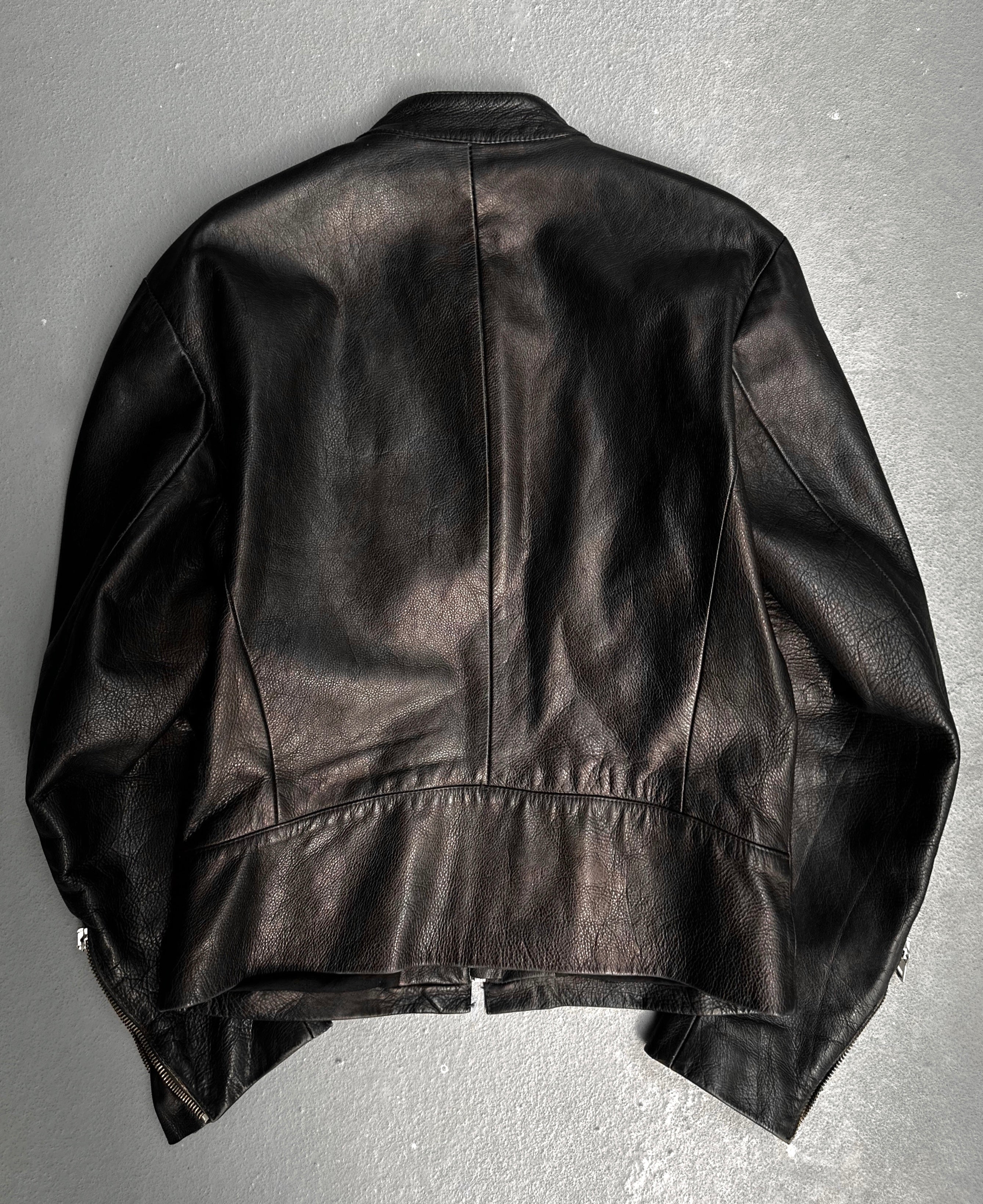 Maison Martin Margiela AW00 Black Cowhide Leather 5-zip Rider