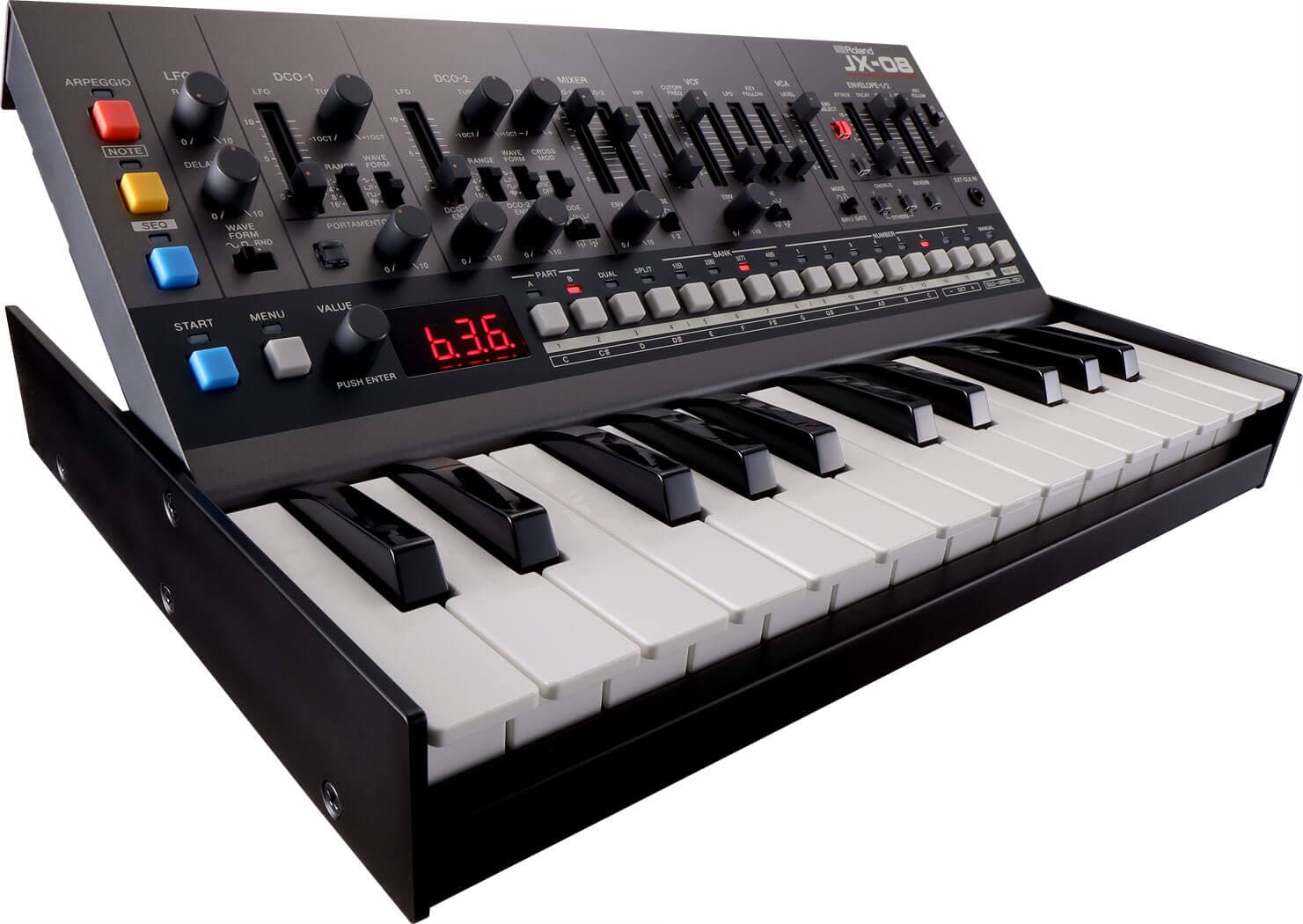 Roland JX-08 - 名機「JX-8P」をコンパクトな筐体に凝縮したアナログ