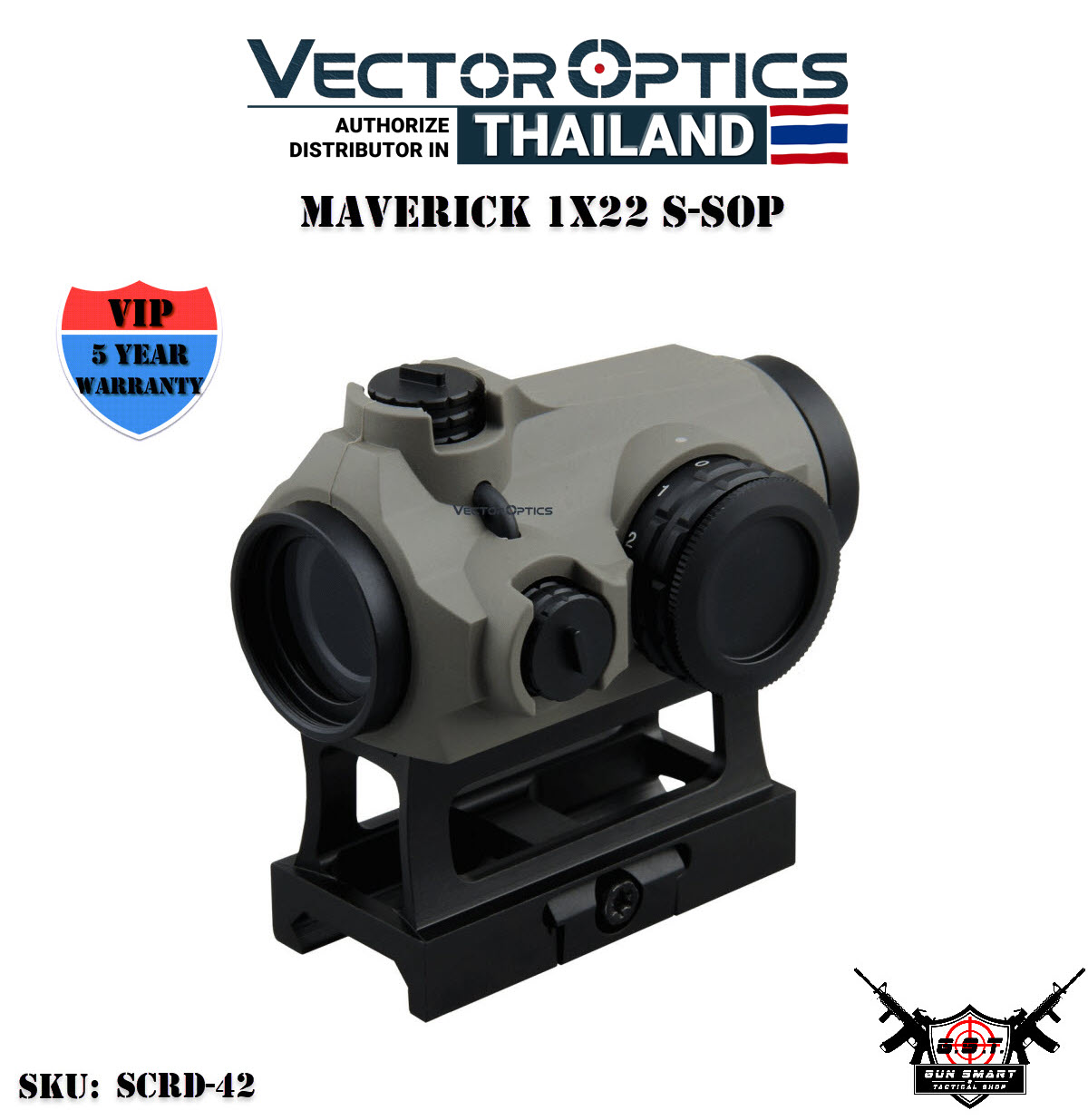 MAVERICK GEN III 1X22 MIL (3MOA) RUBBER ARMORED RED DOT