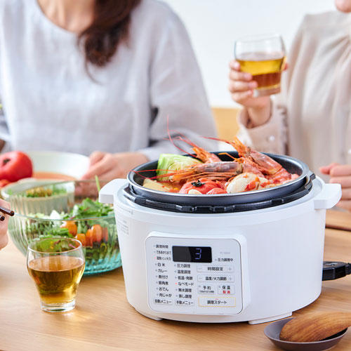 アイリスオーヤマ 電気圧力鍋 4.0L ホワイト PC-MA4-W: OA機器・電池