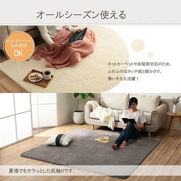 イケヒコ フィリップ2 ふわふわラグ 200×300cm ベージュ(ベージュ