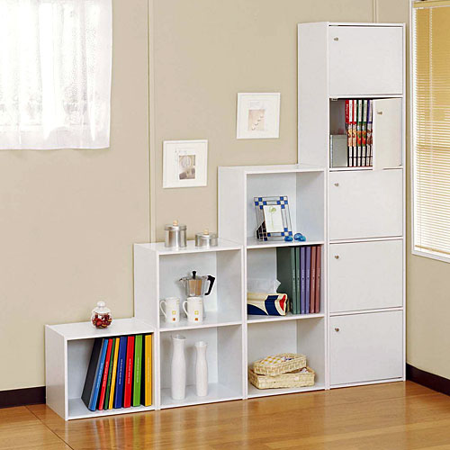 アイリスオーヤマ A4サイズ対応カラーボックス（扉付） 5段 オフ