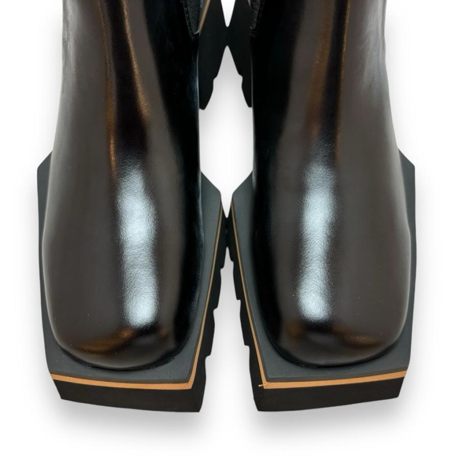 送料無料】MANA マナ サイドゴア ブーツ エッジソール 厚底 本革 靴