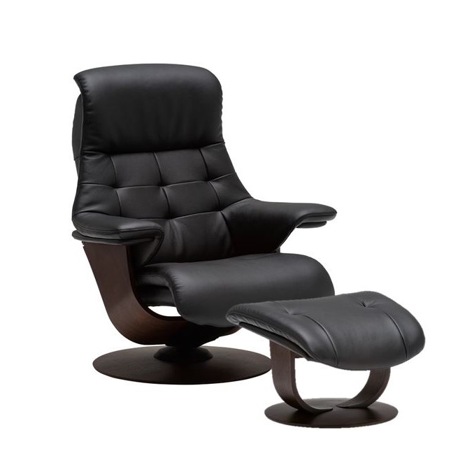 ザ・ファースト RU7202（S+）オットマンセット ブラック モカブラウン